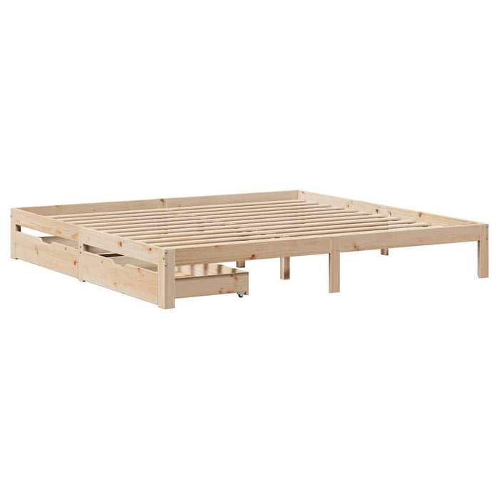 Cadru de pat cu sertare 180x200 cm lemn masiv pin - WALTI WALTI