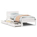 Cadru Pat cu Sertare Alb 100x200 cm Lemn Masiv Pin - WALTI WALTI
