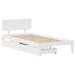 Cadru Pat cu Sertare Alb 100x200 cm Lemn Masiv Pin - WALTI WALTI