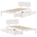 Cadru Pat cu Sertare Alb 100x200 cm Lemn Masiv Pin - WALTI WALTI
