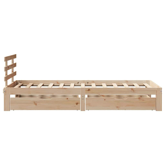 Cadru de pat cu sertare, 75x190 cm, lemn masiv de pin - WALTI WALTI