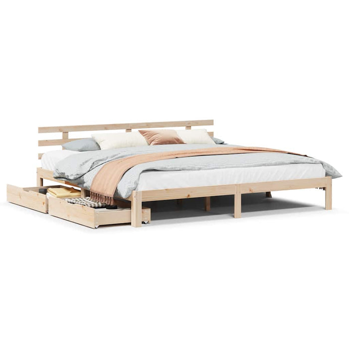 Cadru de pat cu sertare 180x200 cm lemn masiv pin - WALTI WALTI