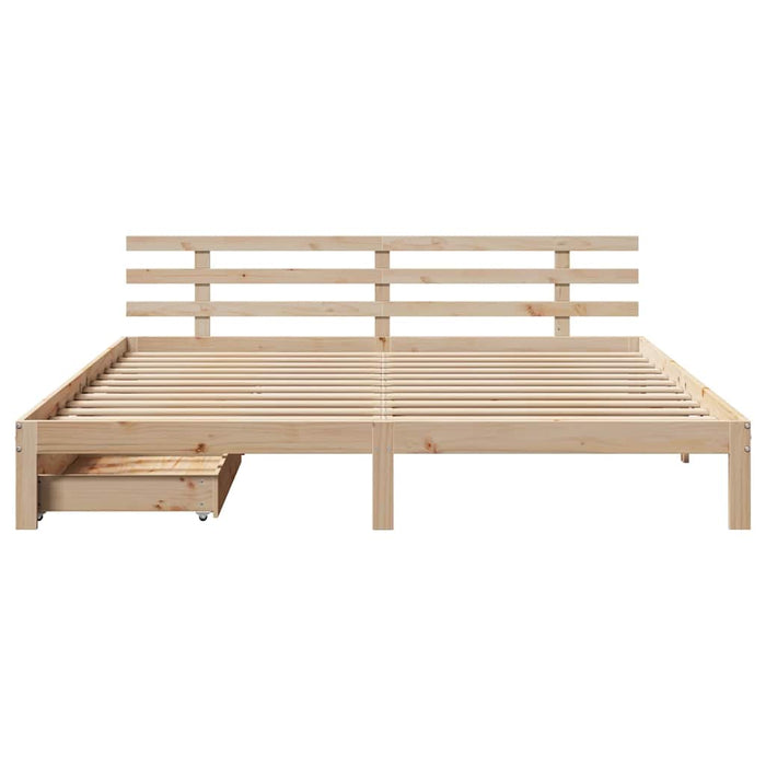 Cadru de pat cu sertare 180x200 cm lemn masiv pin - WALTI WALTI