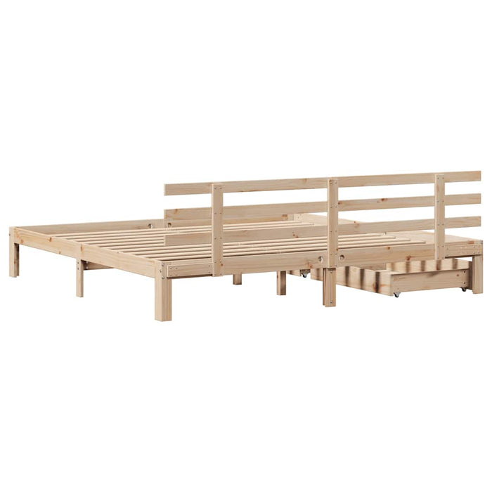 Cadru de pat cu sertare 180x200 cm lemn masiv pin - WALTI WALTI