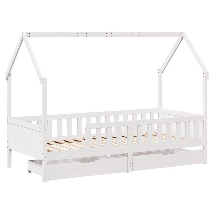 Cadru pat copii cu sertare, 80x200 cm, lemn masiv de pin - WALTI WALTI
