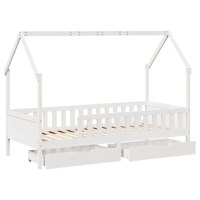 Cadru pat copii cu sertare, 80x200 cm, lemn masiv de pin - WALTI WALTI