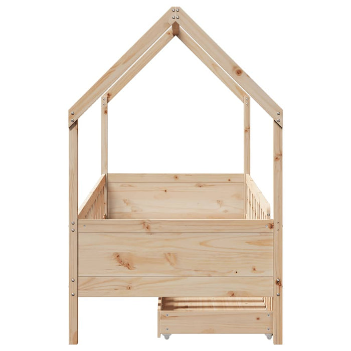 Cadru de pat pentru copii cu sertare, 90x190 cm, lemn masiv pin - WALTI WALTI
