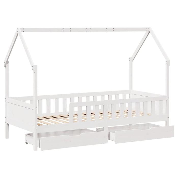 Cadru de pat pentru copii cu sertare, 90x190 cm, lemn masiv pin - WALTI WALTI