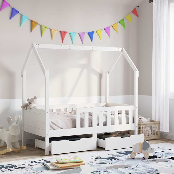 Cadru de pat copii cu sertare, 80x170 cm, lemn masiv pin - WALTI WALTI