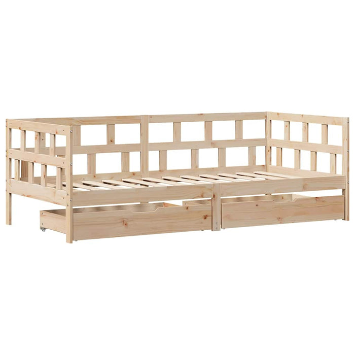 Pat de zi cu sertare, 90x190 cm, lemn masiv de pin - WALTI WALTI