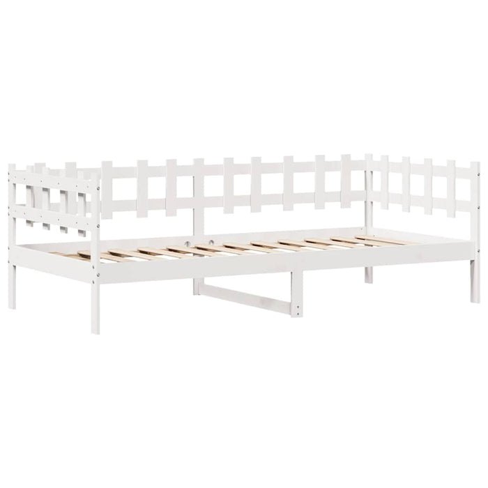 Pat de zi cu sertare, alb, 80x200 cm, lemn masiv pin WALTI