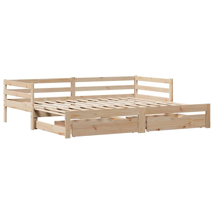 Pat de zi cu extensie și sertare fără saltea, 90x190 cm - WALTI WALTI