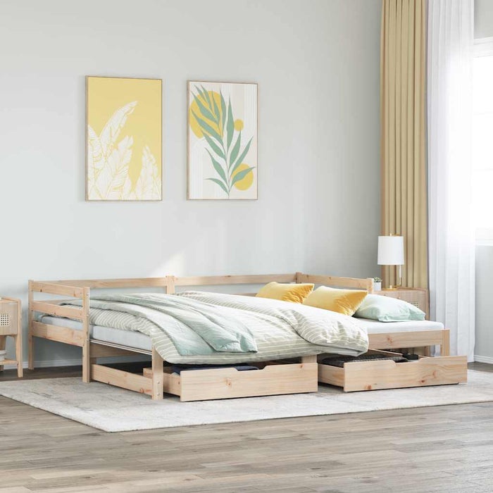 Pat de zi cu extensie și sertare fără saltea, 80x200 cm - WALTI WALTI