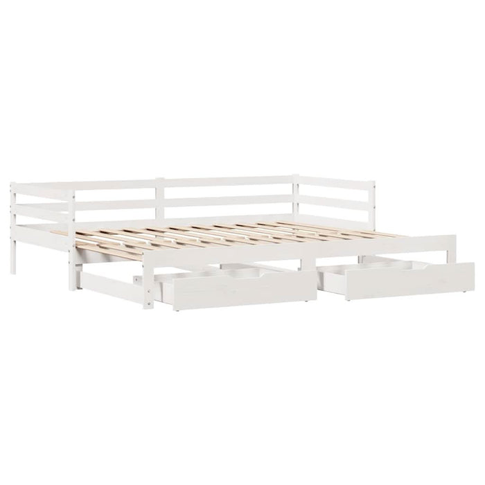 Pat de zi cu extensie și sertare fără saltea, alb, 80x200 cm - WALTI WALTI