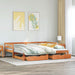 Pat zi cu extensie/sertare maro ceruit 90x200 cm lemn masiv pin - WALTI WALTI