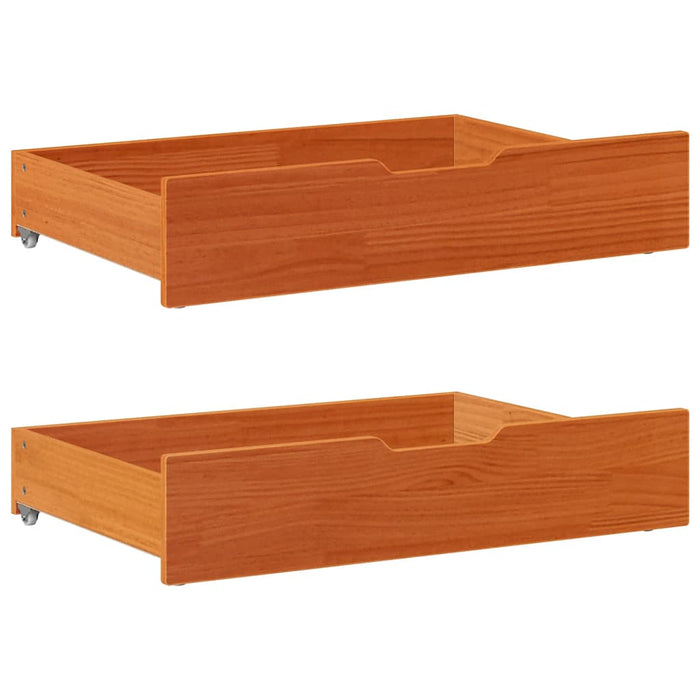 Pat zi cu extensie/sertare maro ceruit 90x190 cm lemn masiv pin - WALTI WALTI