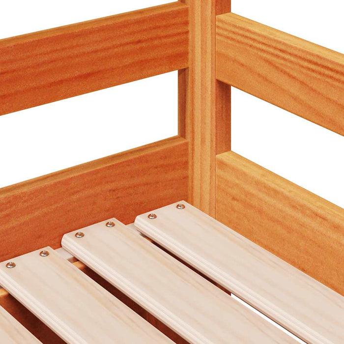Pat zi cu extensie/sertare maro ceruit 80x200 cm lemn masiv pin - WALTI WALTI