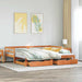 Pat zi cu extensie/sertare maro ceruit 80x200 cm lemn masiv pin - WALTI WALTI
