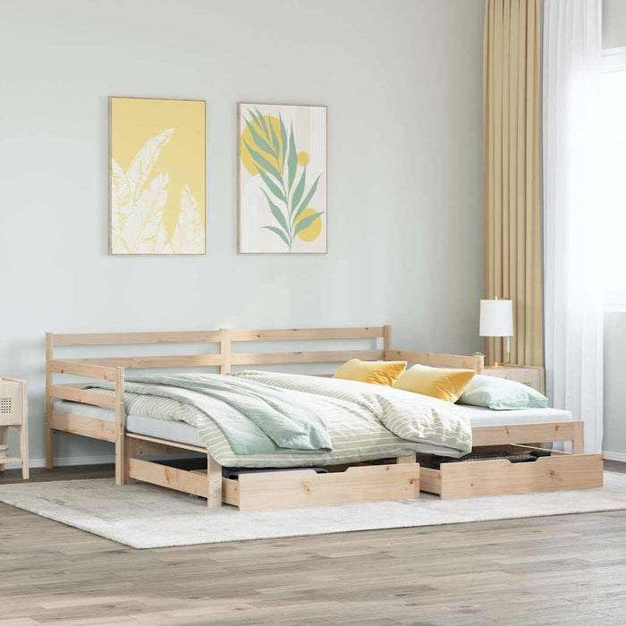 Pat de zi cu extensie și sertare fără saltea, 90x200 cm - WALTI WALTI