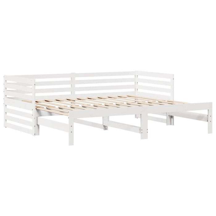 Pat de zi cu sertare, alb, 90x200 cm, lemn masiv pin - WALTI WALTI