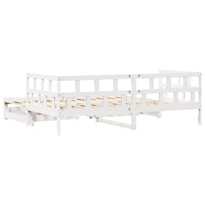 Pat de zi cu extensie și sertare fără saltea, alb, 90x200 cm - WALTI WALTI