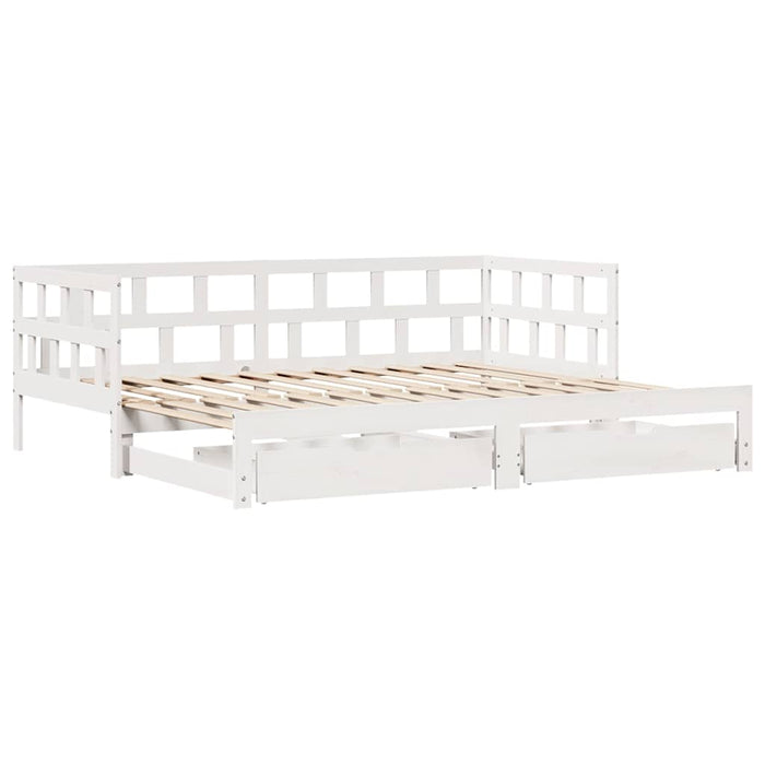 Pat de zi cu extensie și sertare fără saltea, alb, 90x200 cm - WALTI WALTI