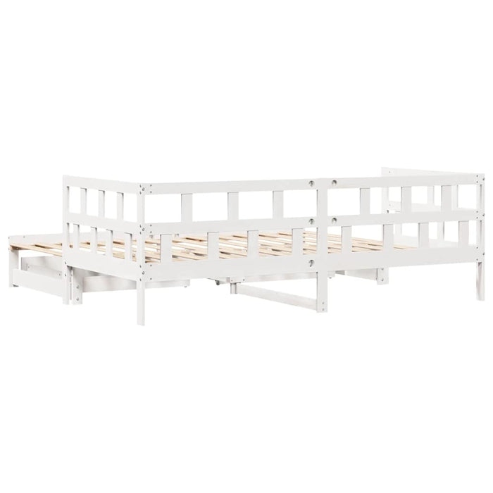 Pat de zi cu extensie și sertare fără saltea, alb, 90x200 cm - WALTI WALTI