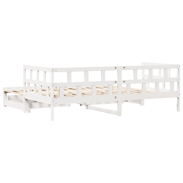 Pat de zi cu extensie și sertare fără saltea, alb, 90x190 cm - WALTI WALTI