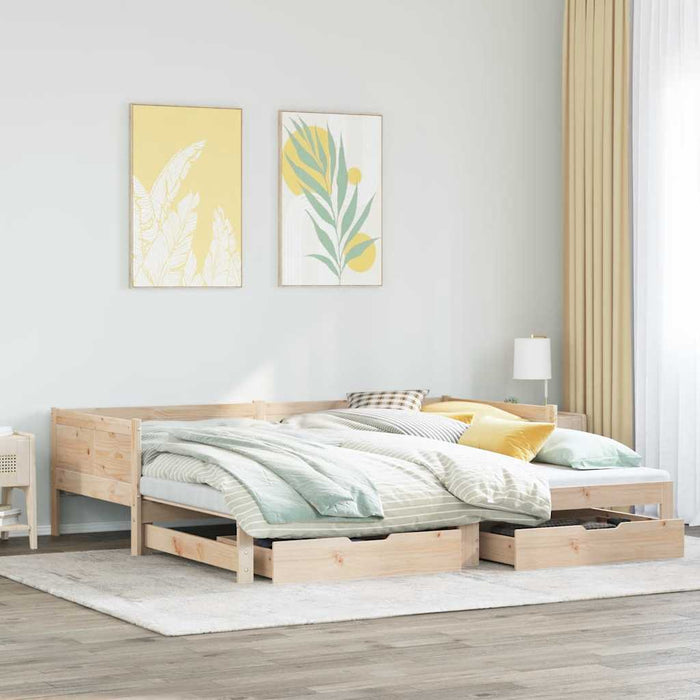 Pat de zi cu extensie și sertare fără saltea, 90x190 cm - WALTI WALTI