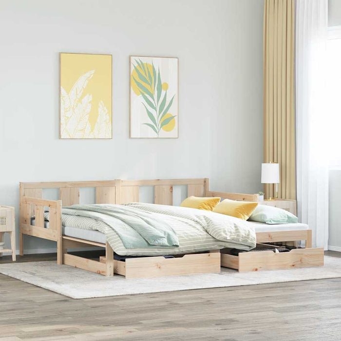 Pat de zi cu extensie și sertare fără saltea, 90x200 cm WALTI