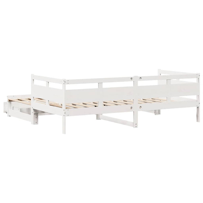 Pat de zi cu extensie și sertare fără saltea, alb, 80x200 cm - WALTI WALTI