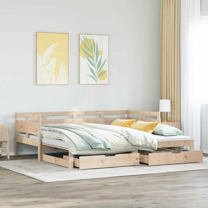 Pat de zi cu extensie și sertare fără saltea, 90x190 cm - WALTI WALTI