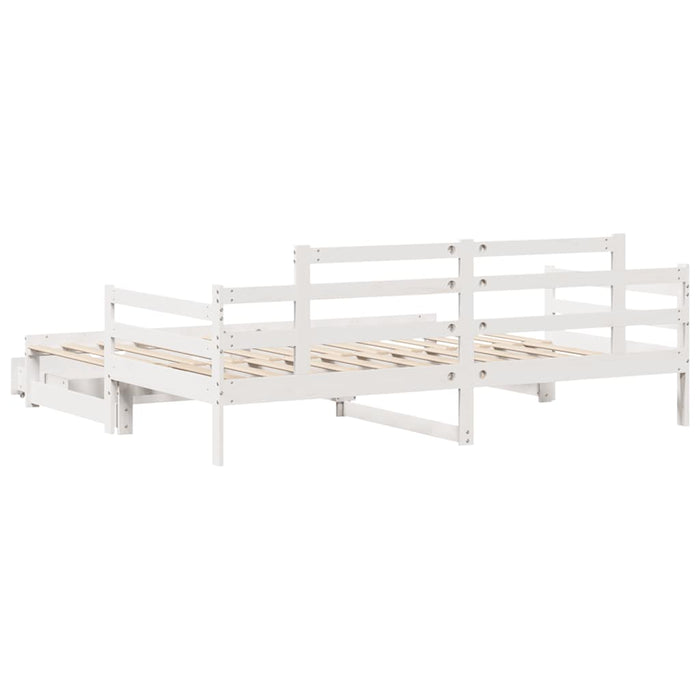 Pat de zi cu extensie și sertare fără saltea, alb, 90x200 cm - WALTI WALTI
