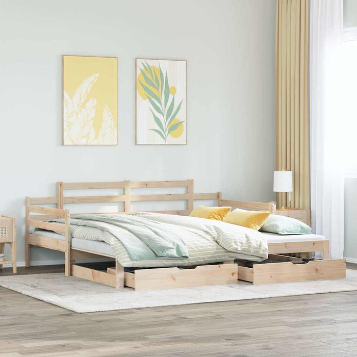 Pat de zi cu extensie și sertare fără saltea, 80x200 cm - WALTI WALTI