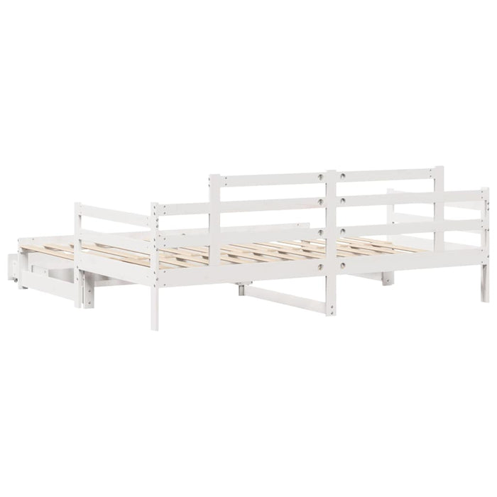 Pat de zi cu extensie și sertare fără saltea, alb, 80x200 cm - WALTI WALTI