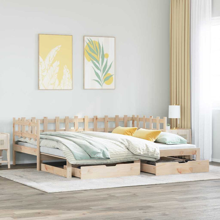 Pat de zi cu extensie și sertare fără saltea, 90x200 cm WALTI