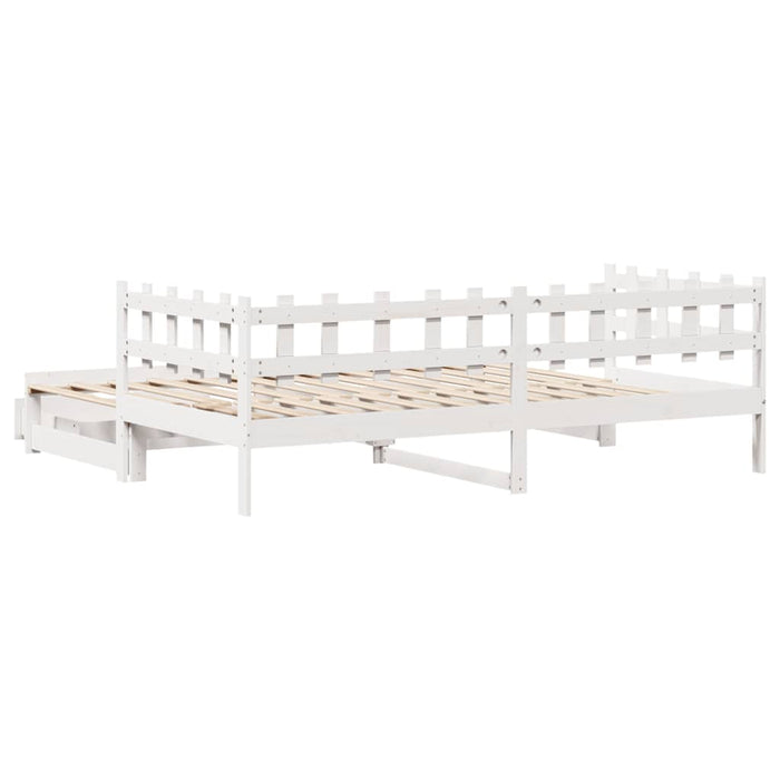 Pat de zi cu extensie și sertare fără saltea, alb, 90x200 cm - WALTI WALTI