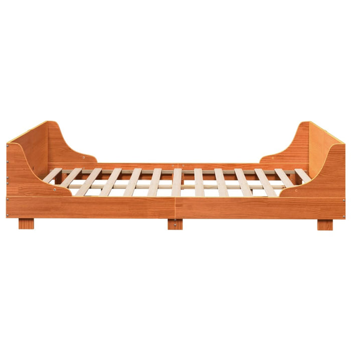 Cadru de pat fără saltea, maro ceruit 150x200 cm lemn masiv pin - WALTI WALTI