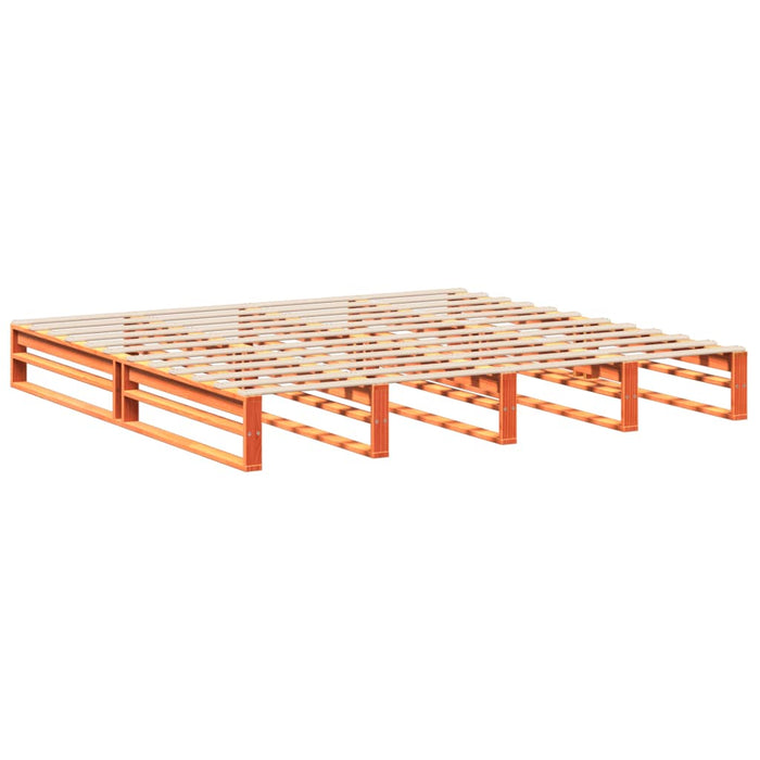 Cadru de pat fără saltea, maro ceruit 200x200 cm lemn masiv pin - WALTI WALTI