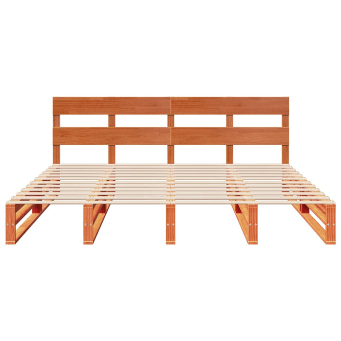 Cadru de pat fără saltea, maro ceruit 200x200 cm lemn masiv pin - WALTI WALTI