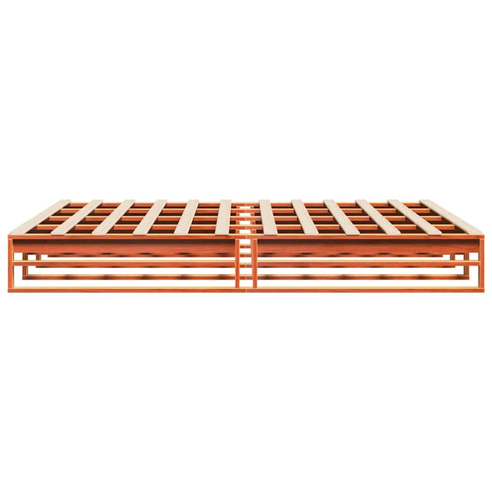 Cadru de pat fără saltea, maro ceruit 180x200 cm lemn masiv pin WALTI