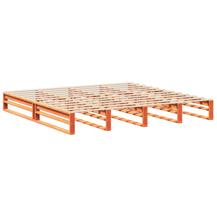 Cadru de pat fără saltea, maro ceruit 200x200 cm lemn masiv pin - WALTI WALTI