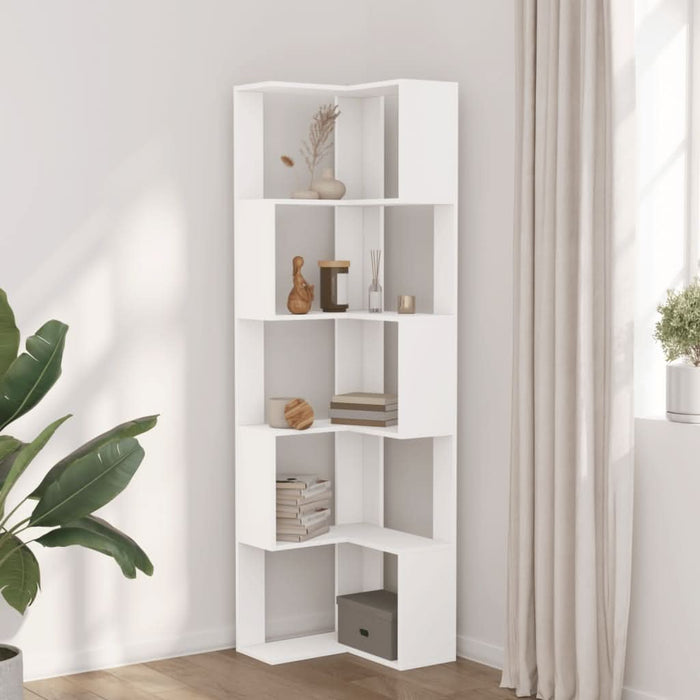 Bibliotecă 5 niveluri alb 50x50x179cm lemn prelucrat - WALTI WALTI