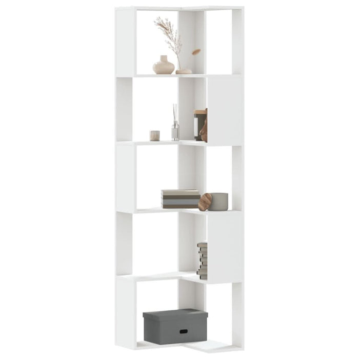 Bibliotecă 5 niveluri alb 50x50x179cm lemn prelucrat - WALTI WALTI
