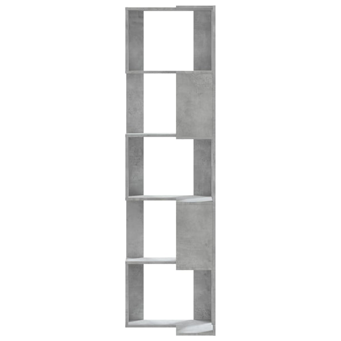 Bibliotecă 5 niveluri gri beton 50x50x179cm lemn prelucrat - WALTI WALTI