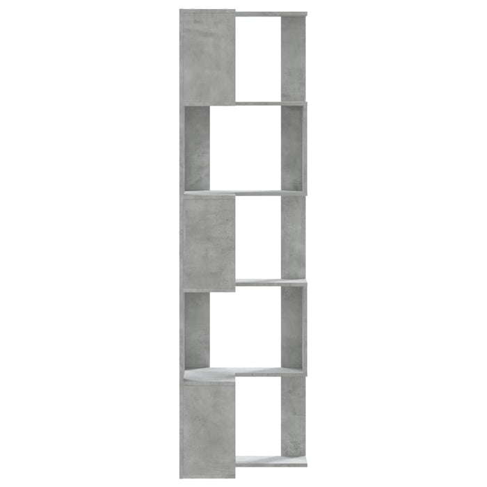 Bibliotecă 5 niveluri gri beton 50x50x179cm lemn prelucrat - WALTI WALTI