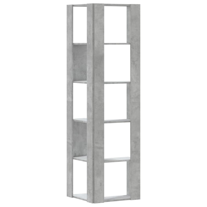 Bibliotecă 5 niveluri gri beton 50x50x179cm lemn prelucrat - WALTI WALTI