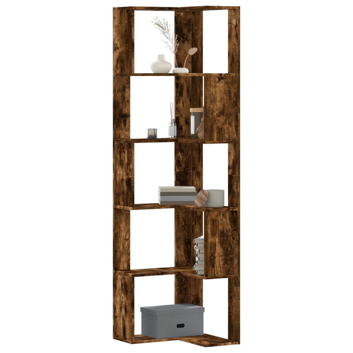 Bibliotecă 5 niveluri stejar fumuriu 50x50x179cm lemn prelucrat - WALTI WALTI