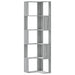 Bibliotecă cu 5 niveluri gri sonoma 50x50x179 cm lemn prelucrat - WALTI WALTI