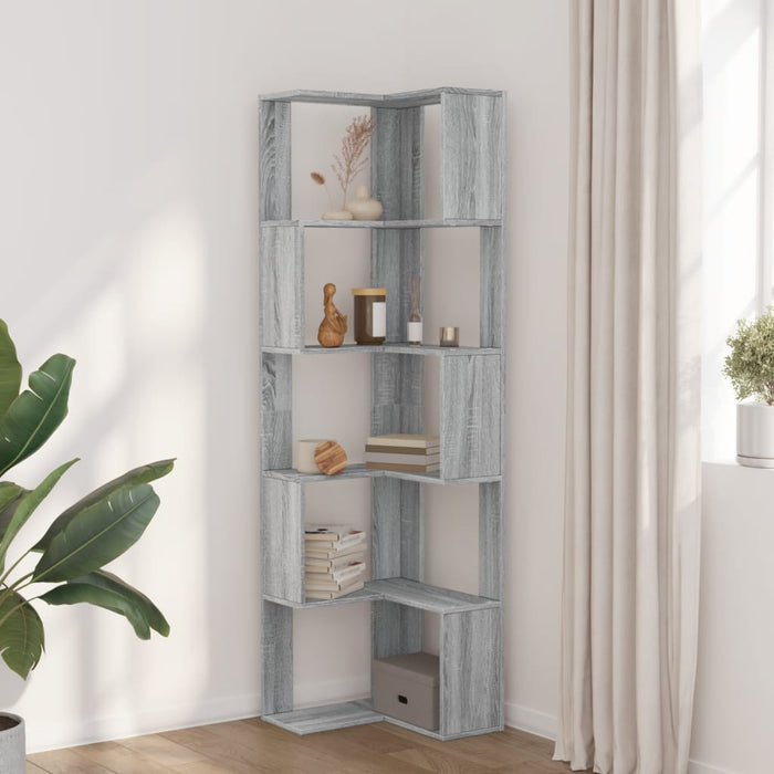 Bibliotecă cu 5 niveluri gri sonoma 50x50x179 cm lemn prelucrat - WALTI WALTI